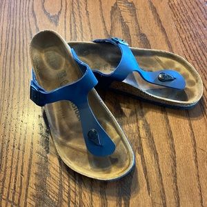 navy blue patent birkenstocks